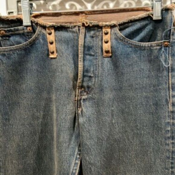 MISS VINTAGE LEVIS REDONE STUDDED BELL BOTTOM JEAN - Picture 3 of 8